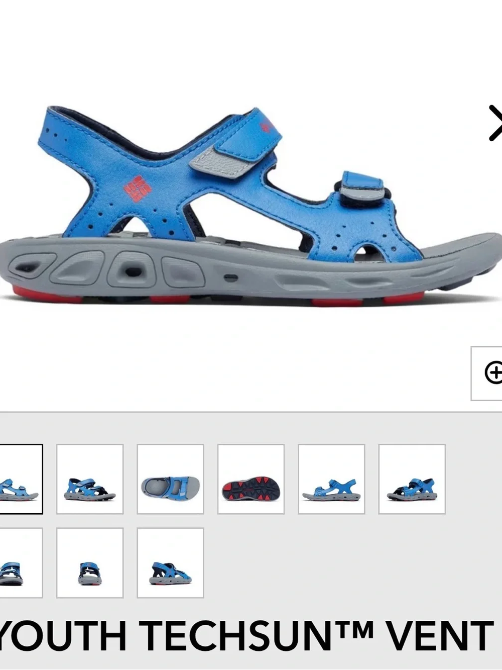 Columbia Blue & Gray Kids' Hook-and-Loop Outdoor Sandals size 7